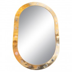 Brass oval mirror